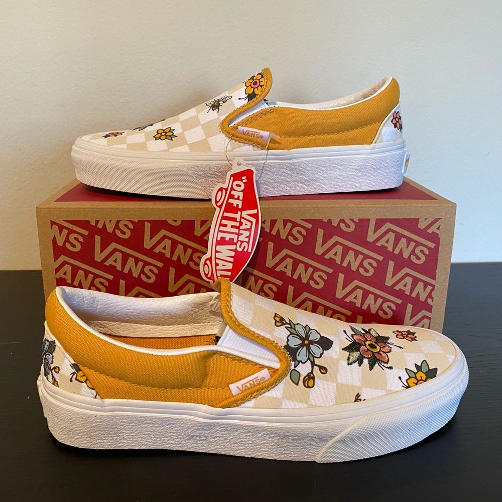 VANS Slip-On Checkerboard/floral Women’s 5.5